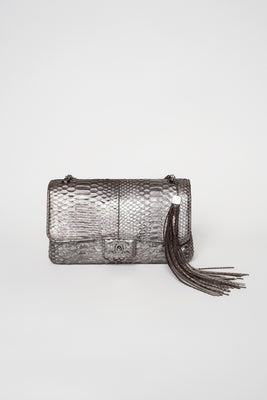 Soho Tassel Python Leather Medium Flap Bag - #1