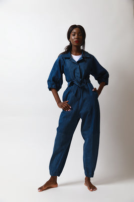 Dark Blue Match Jumpsuit - #1
