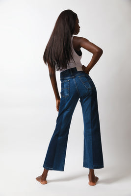 ELV denim Dark / Mid Blue Flare Jeans - #2