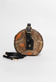 Petite Boite Chapeau Python Leather Bag