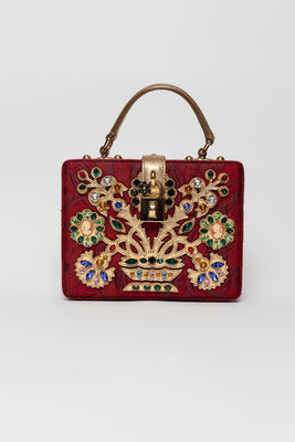 Fabric and Rhinestone Box Bag - #2