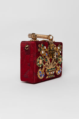 Fabric and Rhinestone Box Bag - #4