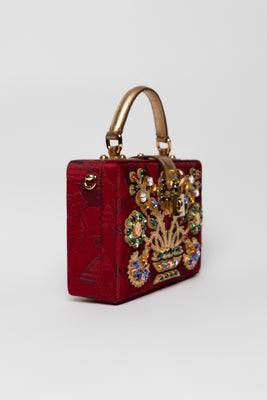 Fabric and Rhinestone Box Bag - #6