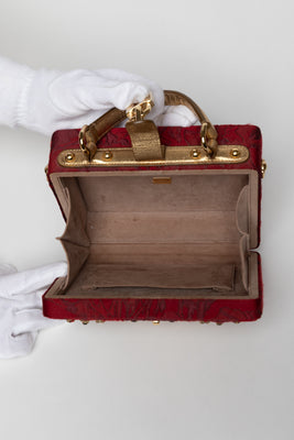 Fabric and Rhinestone Box Bag - #11