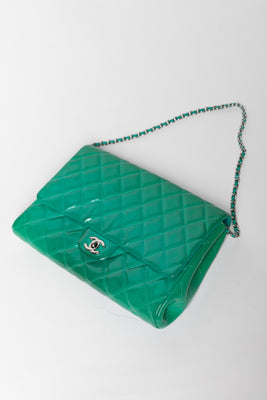 Quilted Patent Leather Classic Jumbo Double Flap Bag - #13
