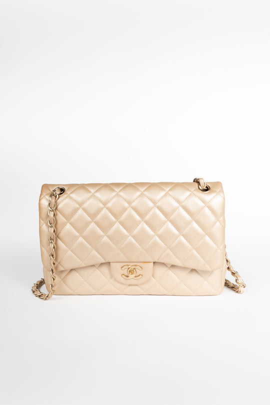Metallic Quilted Lambskin Classic Double Flap Bag