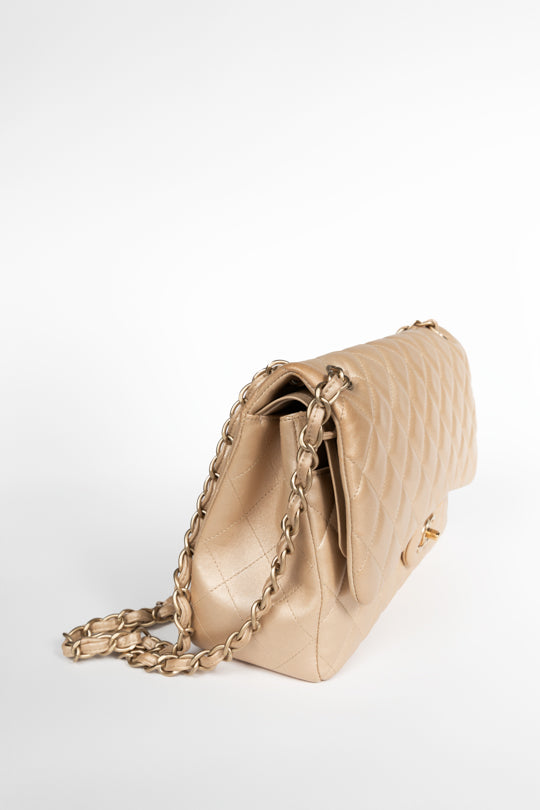 Metallic Quilted Lambskin Classic Double Flap Bag