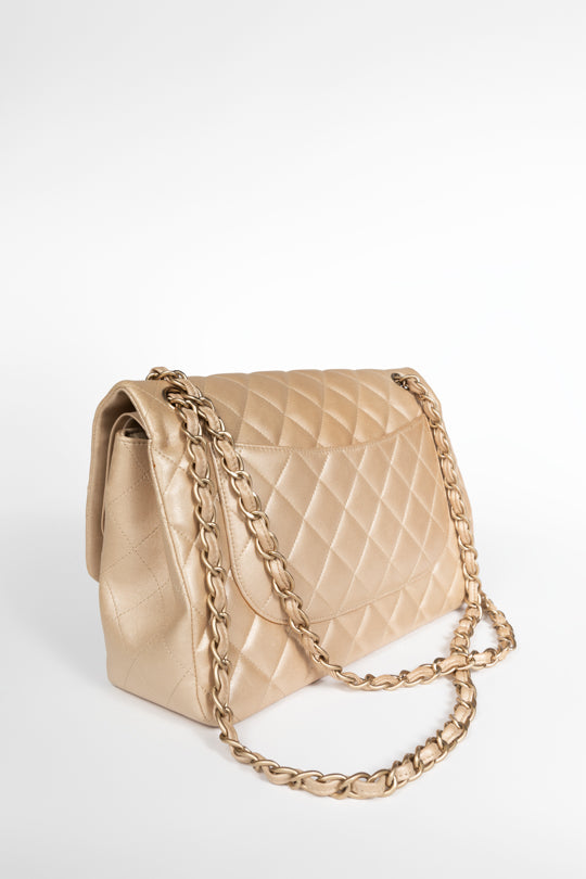 Metallic Quilted Lambskin Classic Double Flap Bag