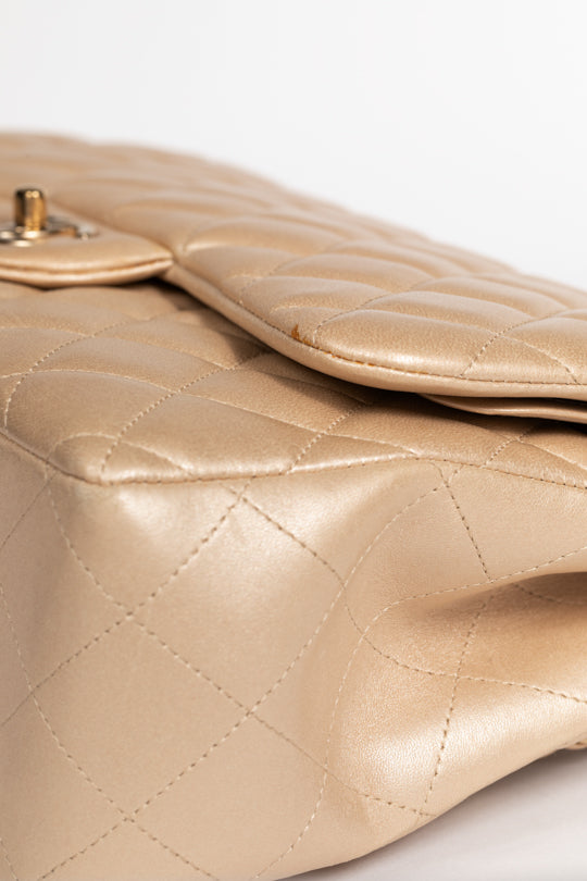 Metallic Quilted Lambskin Classic Double Flap Bag