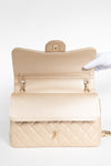 secondary Metallic Quilted Lambskin Classic Double Flap Bag