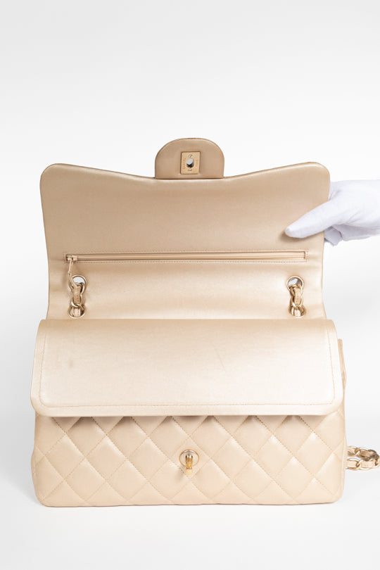 Metallic Quilted Lambskin Classic Double Flap Bag