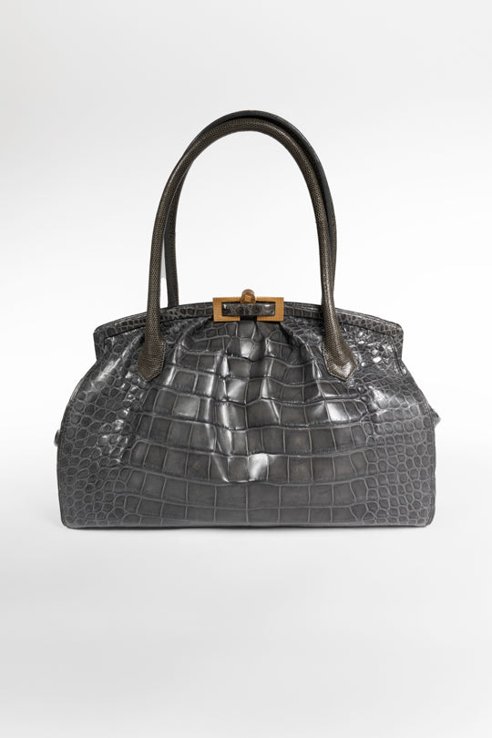 Analeena Crocodile Leather Handbag