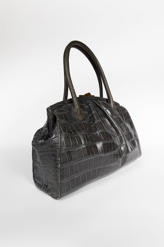 Analeena Crocodile Leather Handbag