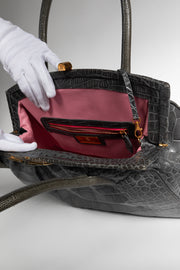 Analeena Crocodile Leather Handbag