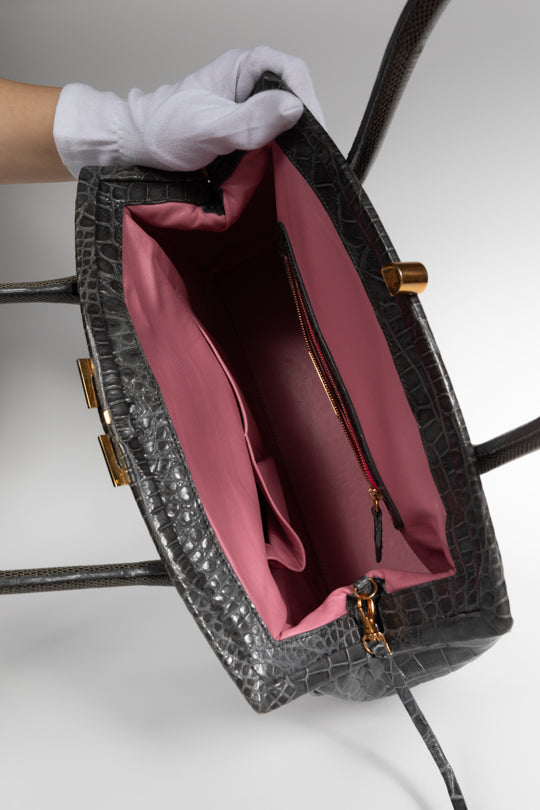 Analeena Crocodile Leather Handbag
