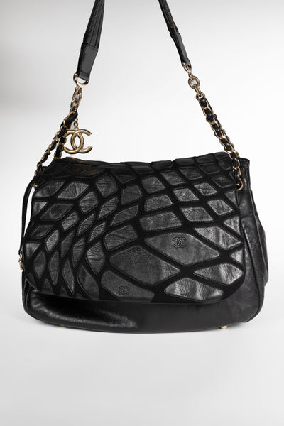 Leather Patchwork Accordion Shoulder bag