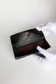 Gusset Flap lambskin Quilted Leather Wallet
