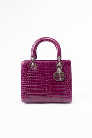 Lady Dior Exotic Crocodile Leather Handbag