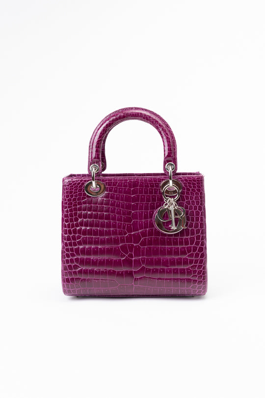 Lady Dior Exotic Crocodile Leather Handbag