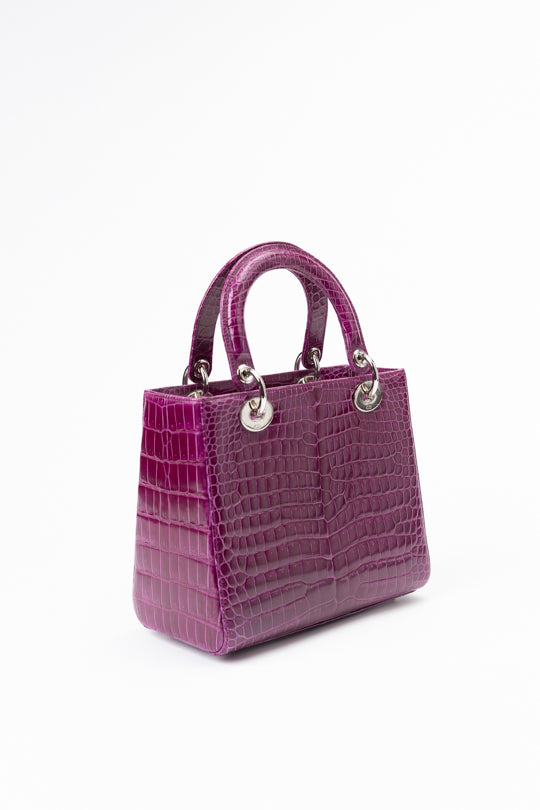 Lady Dior Exotic Crocodile Leather Handbag
