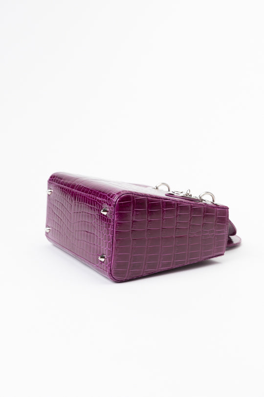 Lady Dior Exotic Crocodile Leather Handbag