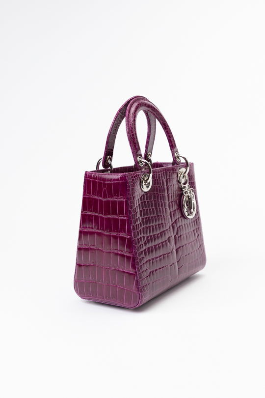 Lady Dior Exotic Crocodile Leather Handbag
