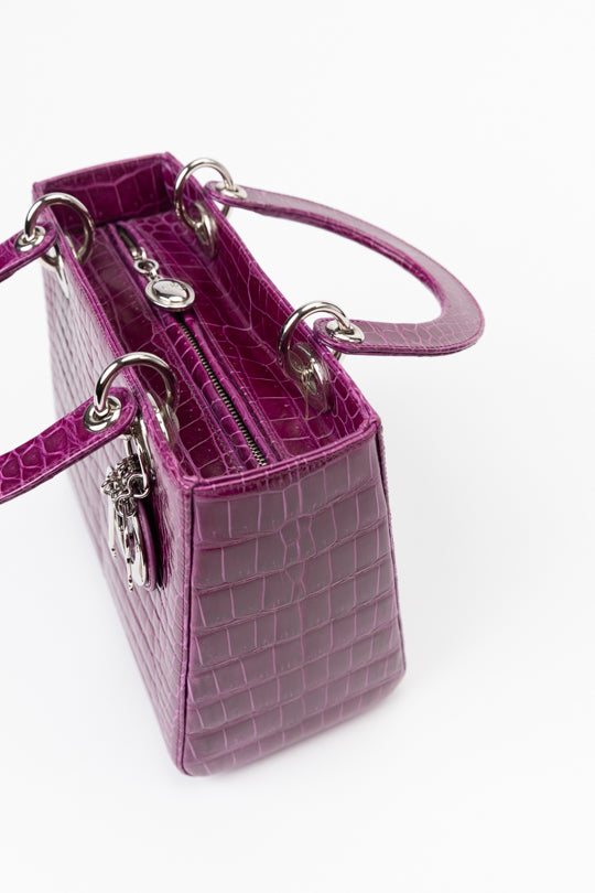 Lady Dior Exotic Crocodile Leather Handbag