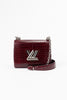 LV Twist-lock Alligator Leather Handbag - Bordeaux Red - #1