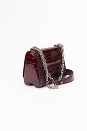 LV Twist-lock Alligator Leather Handbag - Bordeaux Red