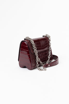 LV Twist-lock Alligator Leather Handbag - Bordeaux Red - #9