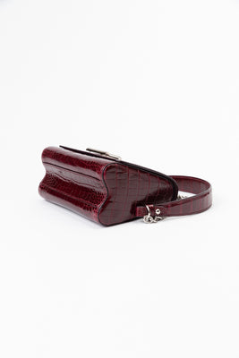 LV Twist-lock Alligator Leather Handbag - Bordeaux Red - #10