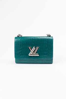LV Twist-lock Crocodile Leather Handbag - Green - #1