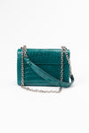 secondary LV Twist-lock Crocodile Leather Handbag - Green