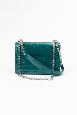 LV Twist-lock Crocodile Leather Handbag - Green - #2