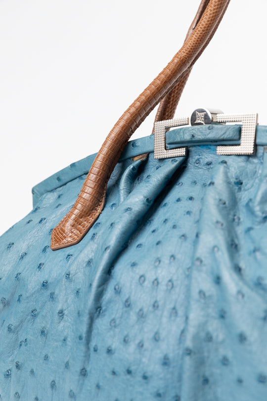 Analeena Ostrich Leather Tote Bag