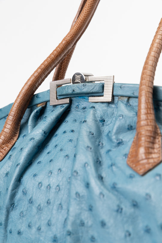 Analeena Ostrich Leather Tote Bag