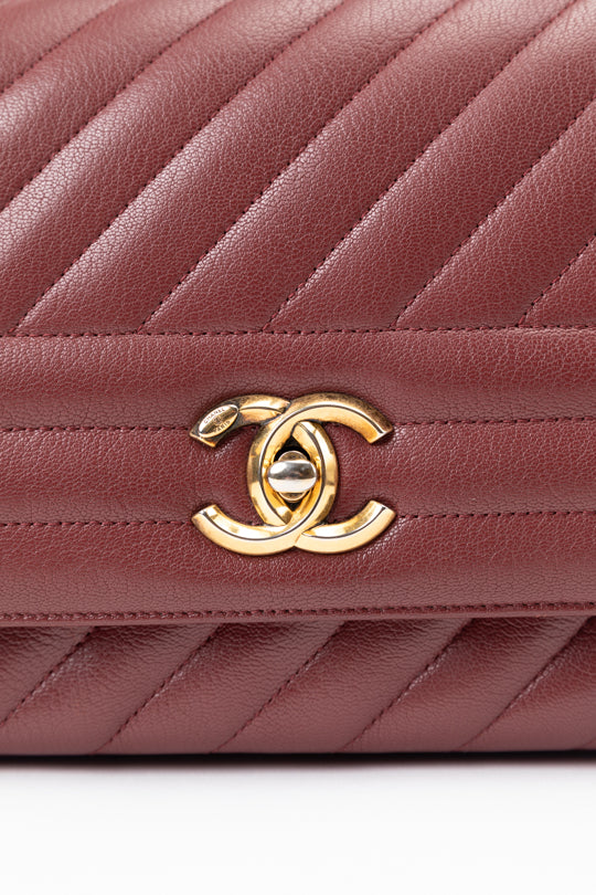 Classic Single Flap Diagonal Quilted Goat Skin Handbag