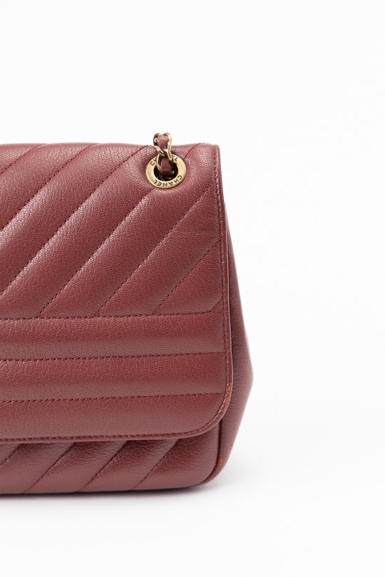 Classic Single Flap Diagonal Quilted Goat Skin Handbag
