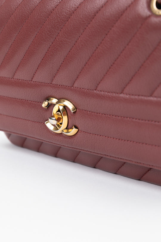 Classic Single Flap Diagonal Quilted Goat Skin Handbag
