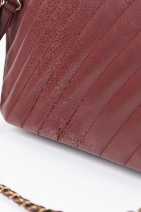 Classic Single Flap Diagonal Quilted Goat Skin Handbag