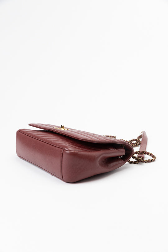 Classic Single Flap Diagonal Quilted Goat Skin Handbag