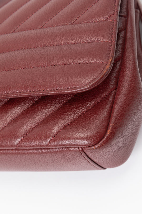 Classic Single Flap Diagonal Quilted Goat Skin Handbag
