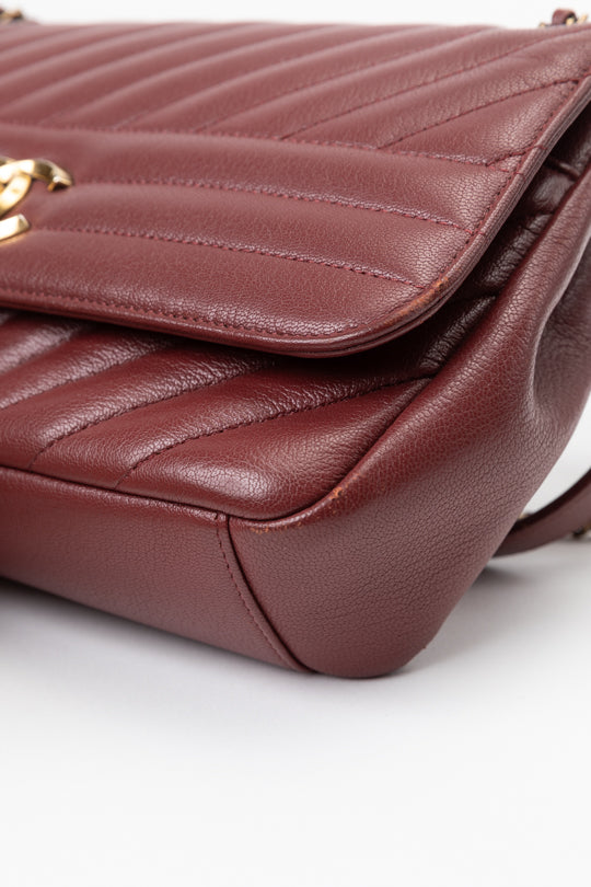 Classic Single Flap Diagonal Quilted Goat Skin Handbag