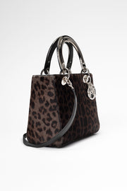 Lady Dior Leopard Print Ponyhair Bag