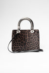 secondary Lady Dior Leopard Print Ponyhair Bag