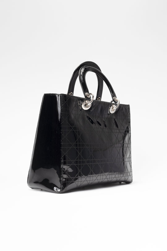 Lady Dior Patent Cannage Stitched Handbag (2008)