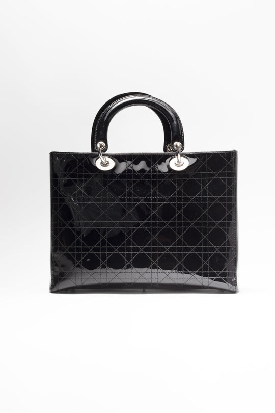Lady Dior Patent Cannage Stitched Handbag (2008)