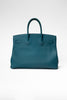 Birkin 35cm Blue Colvert Leather Handbag - #2