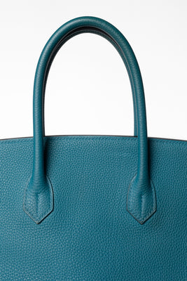 Birkin 35cm Blue Colvert Leather Handbag - #13