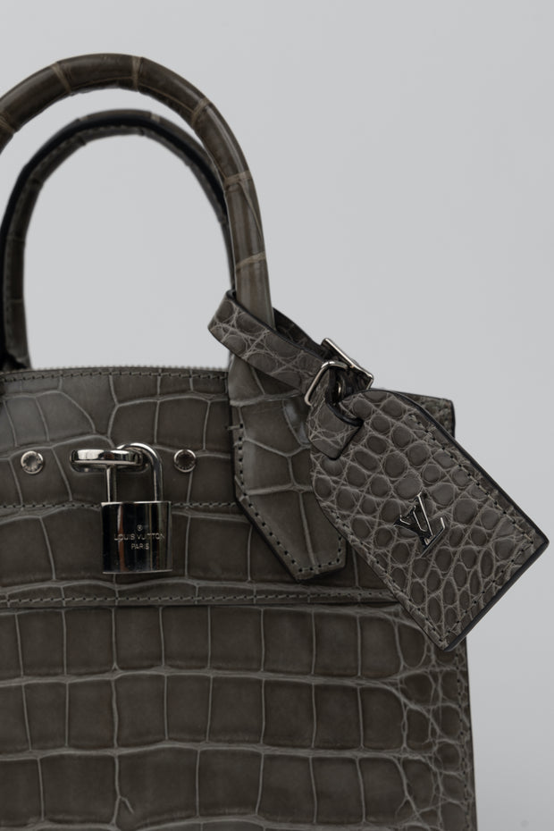 Louis Vuitton Bag City Steamer PM Crocodile Taupe